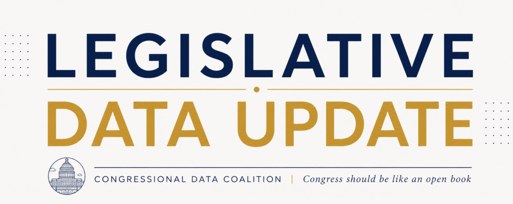 A block of text that says "legislative data update."